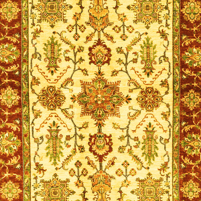 Oriental Yellow Traditional Rug, abs3275yw
