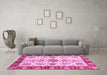 Machine Washable Oriental Pink Traditional Rug in a Living Room, wshabs3275pnk