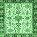 Square Oriental Emerald Green Traditional Rug, abs3275emgrn