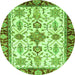 Round Oriental Green Traditional Rug, abs3275grn