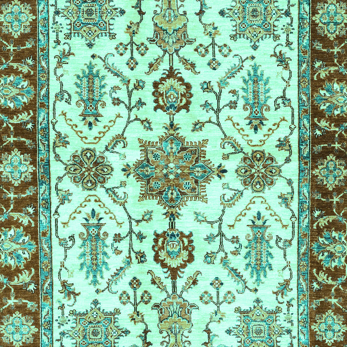 Machine Washable Oriental Turquoise Traditional Area Rugs, wshabs3275turq