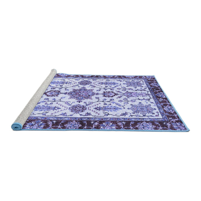 Sideview of Machine Washable Oriental Blue Traditional Rug, wshabs3275blu