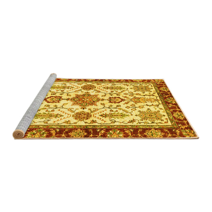 Sideview of Machine Washable Oriental Yellow Traditional Rug, wshabs3275yw