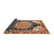 Sideview of Abstract Brown Red Geometric Rug, abs3276