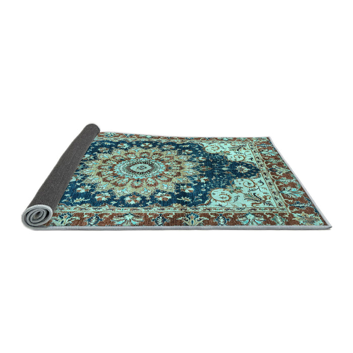 Sideview of Geometric Light Blue Traditional Rug, abs3276lblu