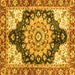 Square Machine Washable Geometric Yellow Traditional Rug, wshabs3276yw