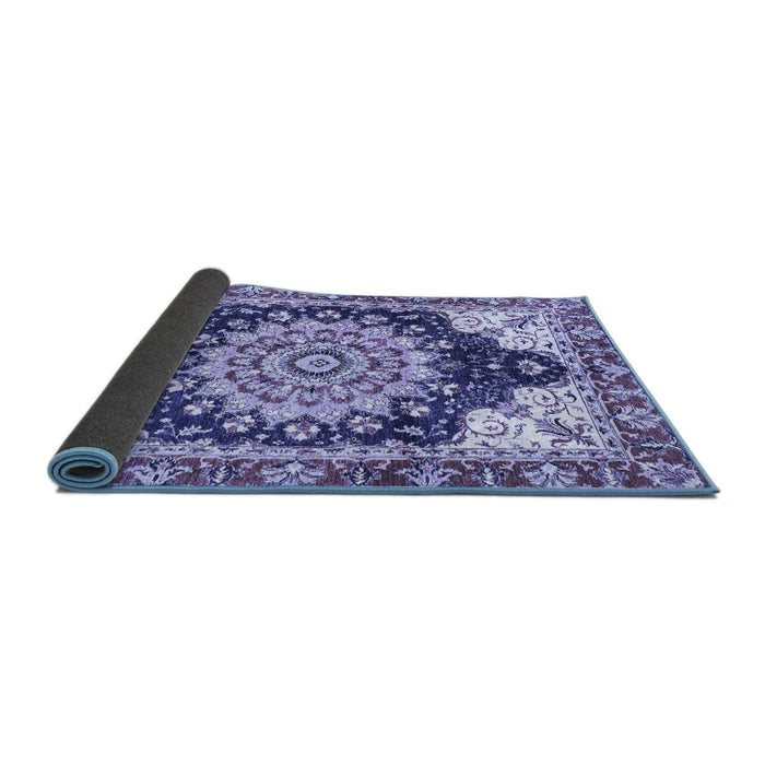 Sideview of Geometric Blue Traditional Rug, abs3276blu