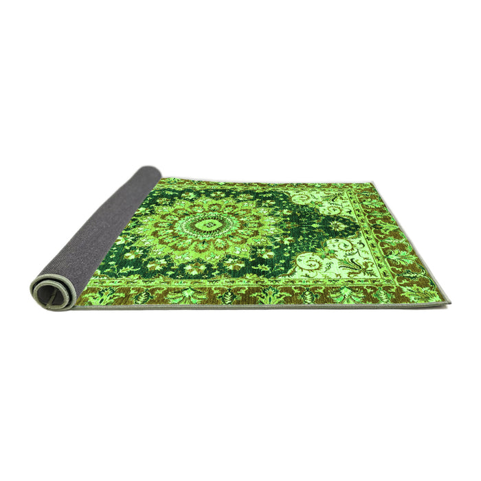 Sideview of Geometric Green Traditional Rug, abs3276grn