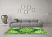 Machine Washable Geometric Green Traditional Area Rugs in a Living Room,, wshabs3276grn