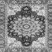 Square Machine Washable Geometric Gray Traditional Rug, wshabs3276gry