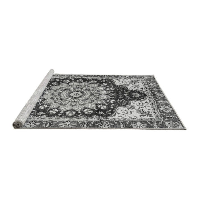 Sideview of Machine Washable Geometric Gray Traditional Rug, wshabs3276gry