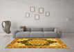 Machine Washable Geometric Yellow Traditional Rug in a Living Room, wshabs3276yw