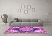 Machine Washable Geometric Purple Traditional Area Rugs in a Living Room, wshabs3276pur
