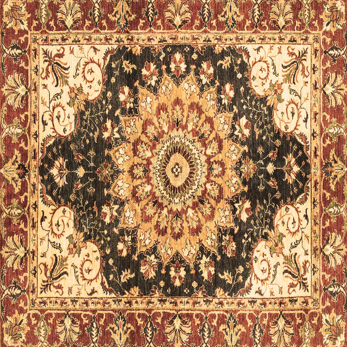 Square Machine Washable Geometric Brown Traditional Rug, wshabs3276brn