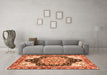 Machine Washable Geometric Orange Traditional Area Rugs in a Living Room, wshabs3276org
