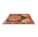 Sideview of Machine Washable Geometric Orange Traditional Area Rugs, wshabs3276org