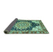 Sideview of Geometric Turquoise Traditional Rug, abs3276turq