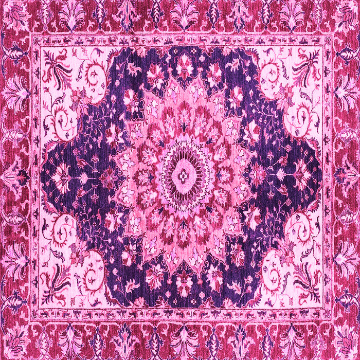 Square Machine Washable Geometric Pink Traditional Rug, wshabs3276pnk