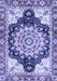 Machine Washable Geometric Blue Traditional Rug, wshabs3276blu