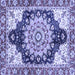 Square Machine Washable Geometric Blue Traditional Rug, wshabs3276blu