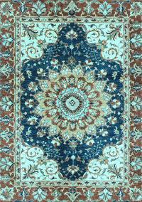 Geometric Light Blue Traditional Rug, abs3276lblu