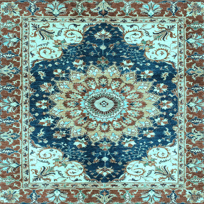 Square Geometric Light Blue Traditional Rug, abs3276lblu