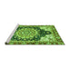 Sideview of Machine Washable Geometric Green Traditional Area Rugs, wshabs3276grn