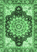 Machine Washable Geometric Emerald Green Traditional Area Rugs, wshabs3276emgrn