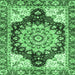 Square Geometric Emerald Green Traditional Rug, abs3276emgrn