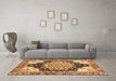 Machine Washable Geometric Brown Traditional Rug in a Living Room,, wshabs3276brn