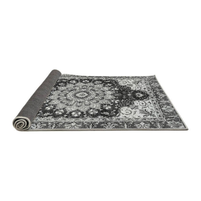 Sideview of Geometric Gray Traditional Rug, abs3276gry