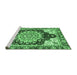 Sideview of Machine Washable Geometric Emerald Green Traditional Area Rugs, wshabs3276emgrn