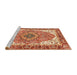 Sideview of Machine Washable Abstract Red Rug, wshabs3277