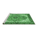 Sideview of Machine Washable Persian Emerald Green Traditional Area Rugs, wshabs3277emgrn