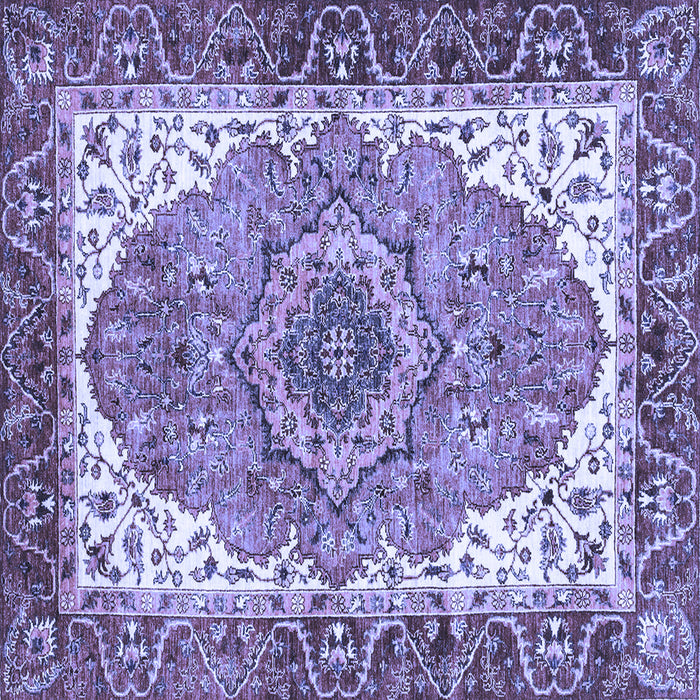 Square Machine Washable Persian Blue Traditional Rug, wshabs3277blu