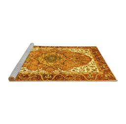 Sideview of Machine Washable Persian Yellow Traditional Rug, wshabs3277yw