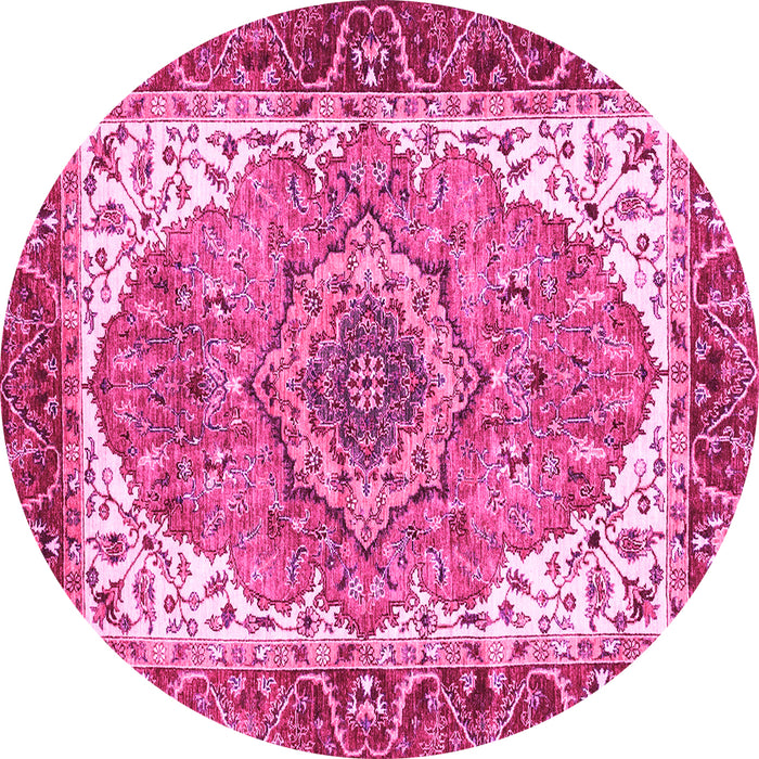 Round Persian Pink Traditional Rug, abs3277pnk