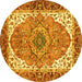 Round Persian Yellow Traditional Rug, abs3277yw