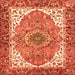 Square Persian Orange Traditional Rug, abs3277org