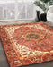 Abstract Red Persian Rug in Family Room, abs3277