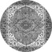 Round Machine Washable Persian Gray Traditional Rug, wshabs3277gry