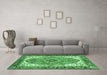 Machine Washable Persian Emerald Green Traditional Area Rugs in a Living Room,, wshabs3277emgrn