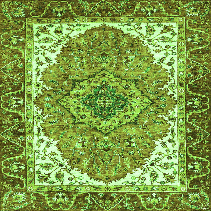 Square Persian Green Traditional Rug, abs3277grn