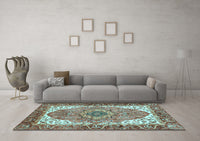 Machine Washable Persian Light Blue Traditional Rug, wshabs3277lblu