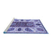 Sideview of Machine Washable Abstract Blue Modern Rug, wshabs3278blu