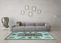 Machine Washable Abstract Light Blue Modern Rug, wshabs3278lblu