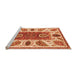 Sideview of Machine Washable Abstract Orange Modern Area Rugs, wshabs3278org