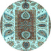 Round Machine Washable Abstract Light Blue Modern Rug, wshabs3278lblu