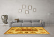 Machine Washable Abstract Yellow Modern Rug in a Living Room, wshabs3278yw