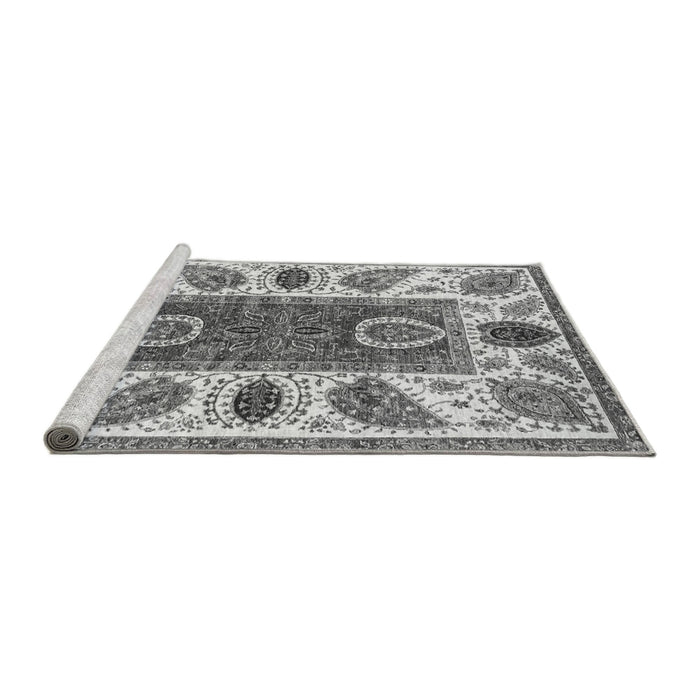 Sideview of Machine Washable Abstract Gray Modern Rug, wshabs3278gry